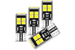 APMAT 194 LED Bulb for License Plate Light, T10 168 Bulbs 6500K Bright White, 10-SMD 2835 Chipsets 194 168 2825 W5W Bulbs for Dome Map Trunk Cargo Lights, Pack of 4