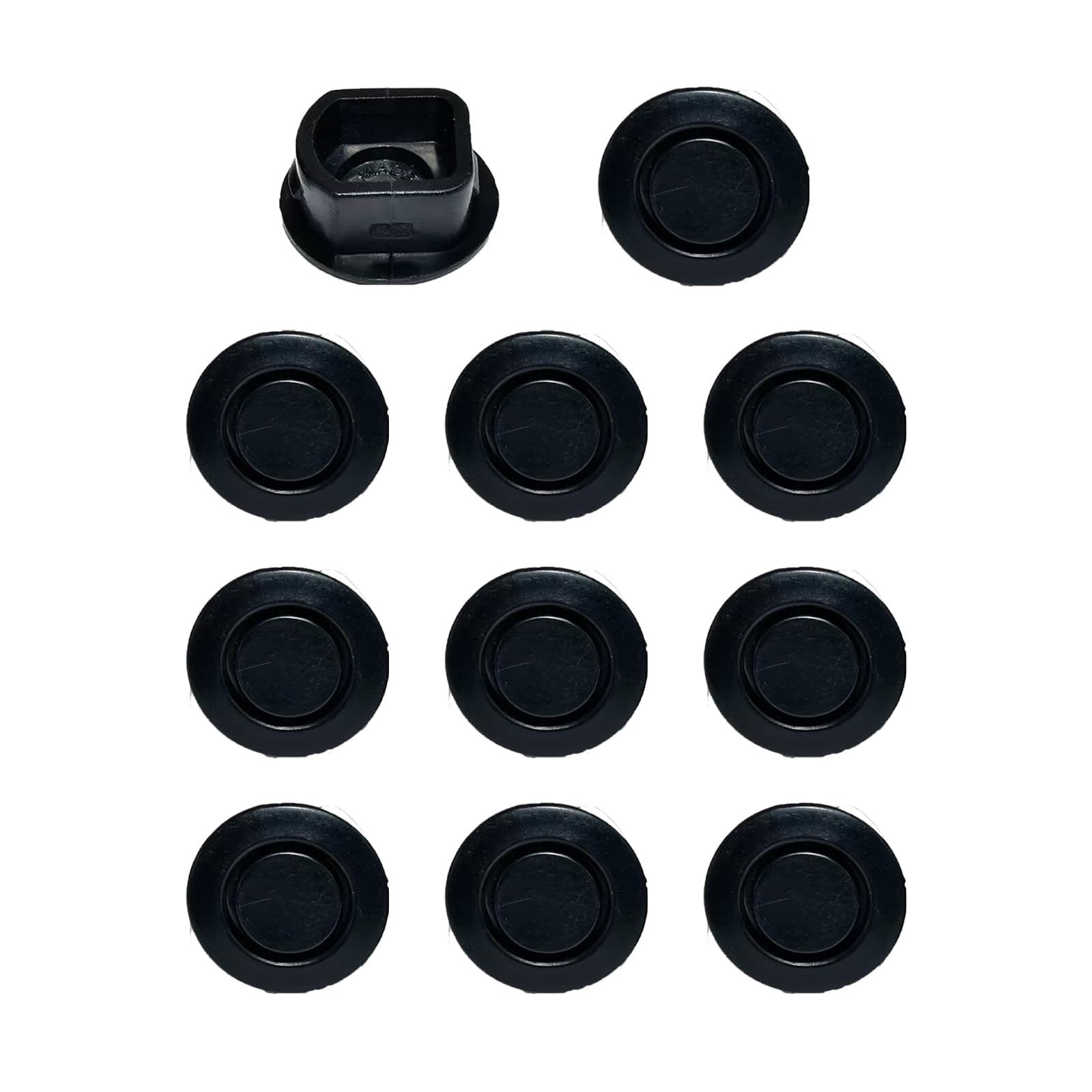 Photo 1 of 10pcs Car Bumper Radar Hole Cover Plastic Plugs for Round Holes, Auto Body Plug for Bumper Protection, Long-Lasting Exterior Accessory for Trucks and Cars (Black, Small)