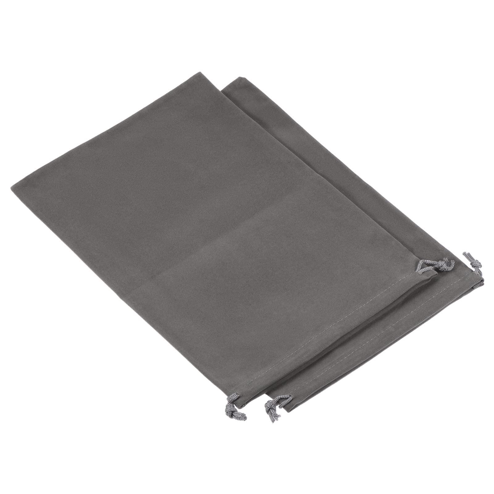 PATIKIL 30x20cm Microfiber Pouch, 2Pcs Soft Storage Drawstring Gift Bag for Glasses Wedding, Gray