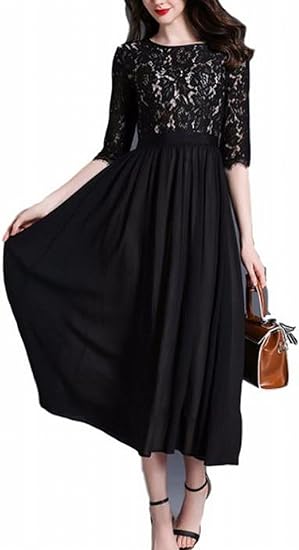 Amazon レディース シープ Ladies And Sheep 黒 パーティー ドレス ロング フォーマル ワンピース L パーティードレス 通販