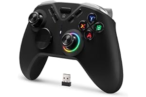 DOYOKY Wireless Bluetooth Game Controller, Multi-platform Gamepad with LED Backlight, Dual Motors, 6-Axis Gyro, M Button Programmable, Compatible with PC, Steam, Android, Switch