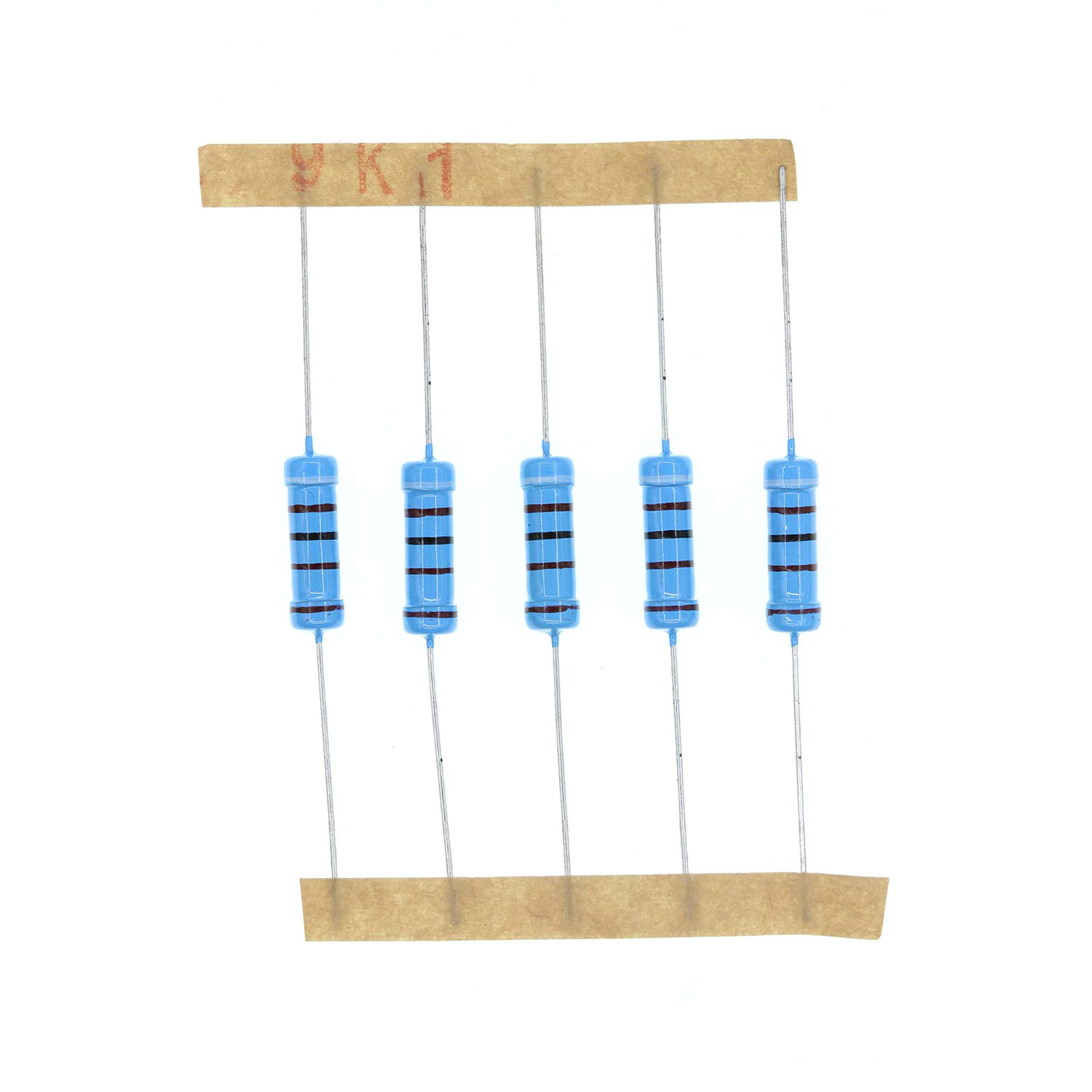 HUABAN 50PCS 2 Watts 2W 9K1 Ohm 1% Metal Film Resistor