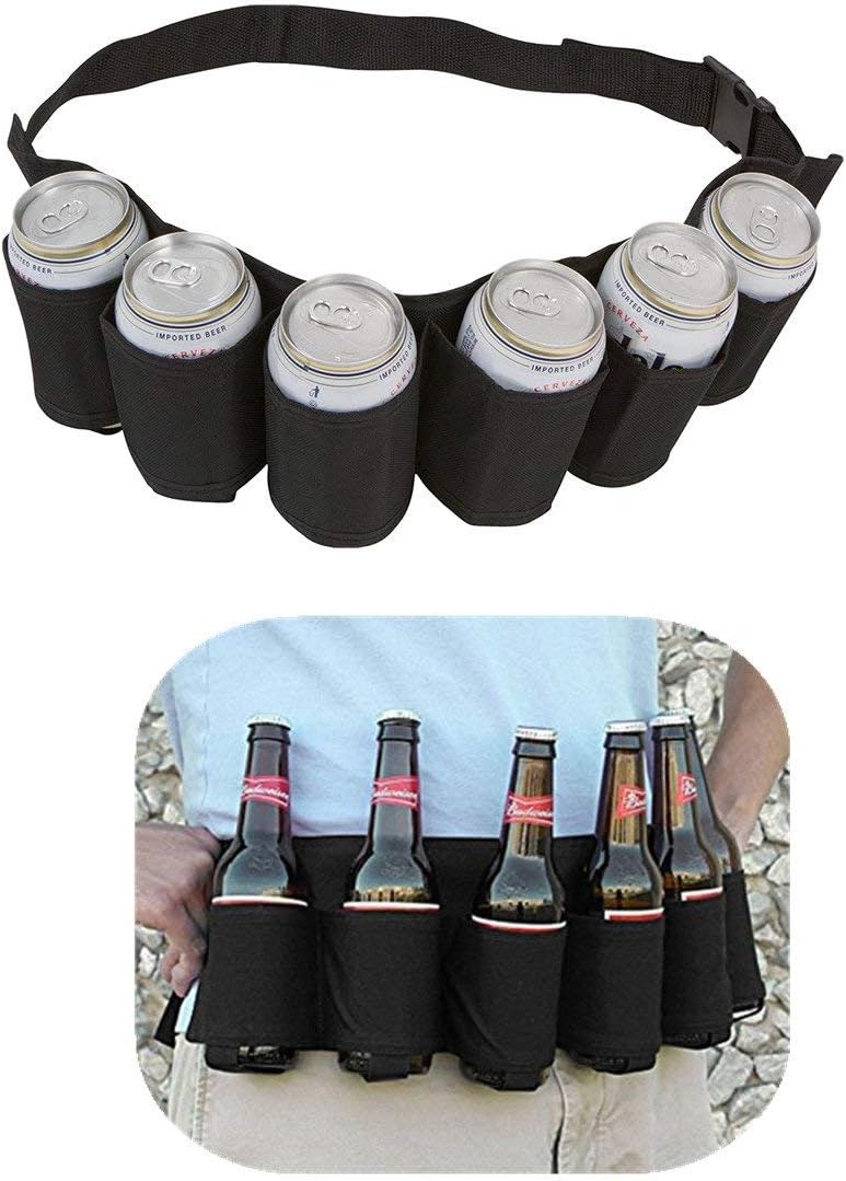 MUCHER Beer Belt Holder Portable Beer Can Holster Waist Bag for 6 Drinks Soda Can Bottles for Party Outdoor Mountaineering Camping Hiking - Image 5