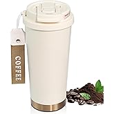 DITOSH Insulated Coffee Tumbler 17.9oz 530ml Travel Coffee Mug 316 Stainless Steel Dual Drink Openings Leakproof Lid Reusable Insulated Coffee Mug Hot and Cold Ideal Travel Mug for Coffee Lover Daily