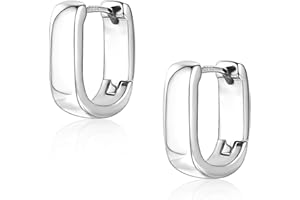 14K Gold Plated 925 Sterling Silver Earrings Small Chunky Silver Earrings for Women Trendy Small Hoop Earrings Silver Hypoall