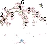 decalmile Cherry Blossom Tree Wall Decals Pink Flowers Birds 2 Sheets 30x90cm view 5