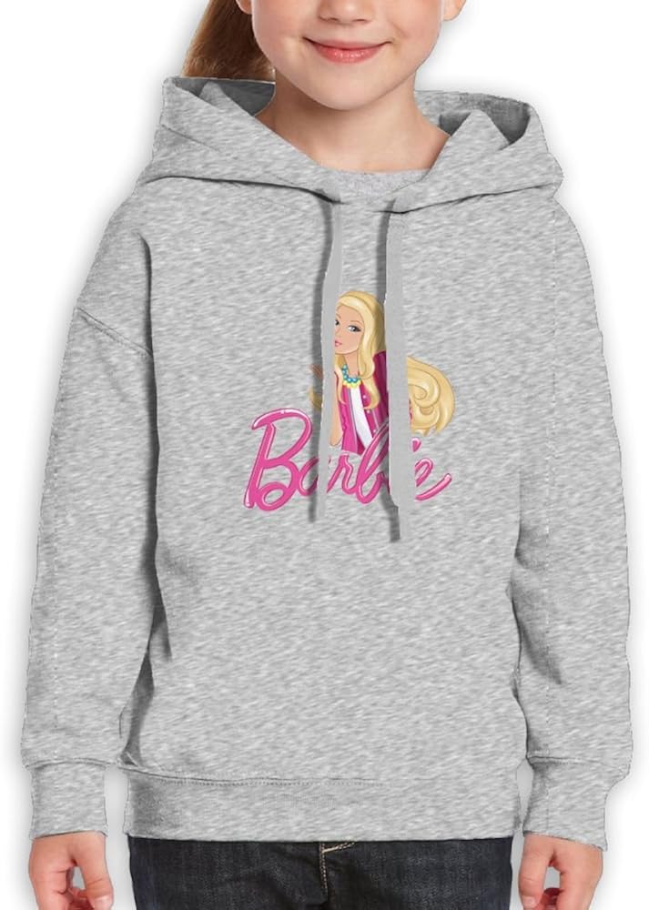 Hwsa Girls Barbie Print Sweatshirt Hoodie Long Sleeves Casual Pullover