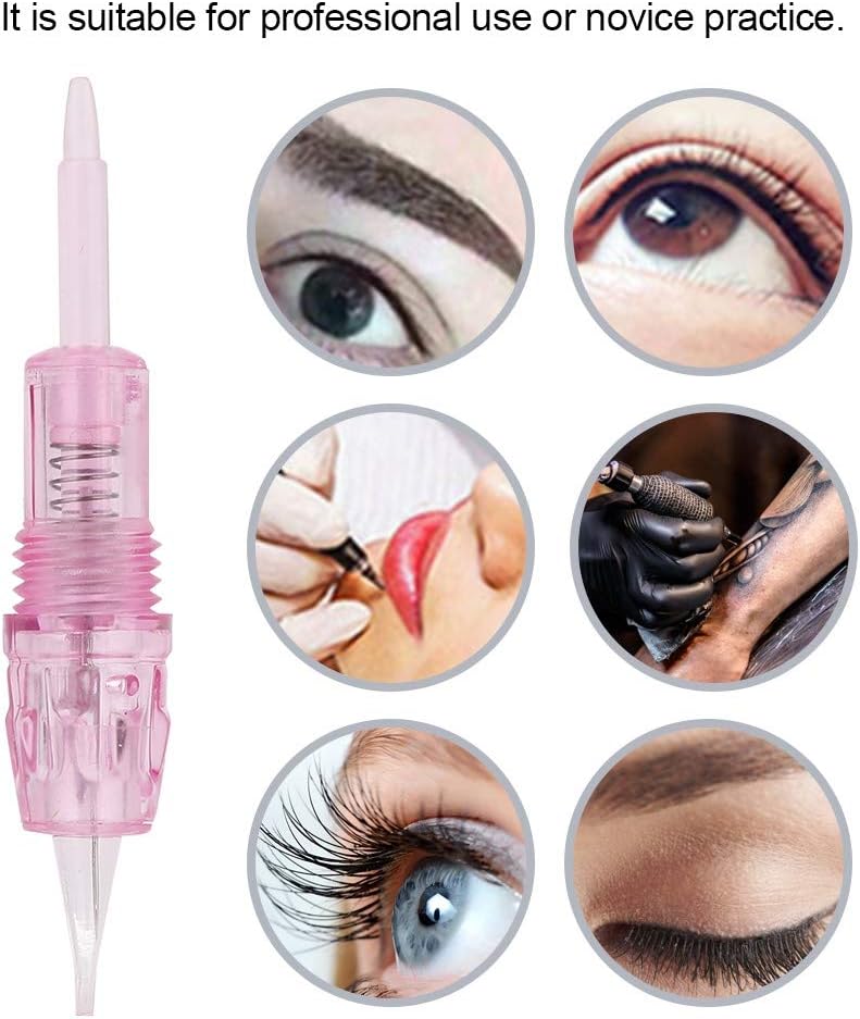 XNJHMS 10 pcs Disposable Tattoo Cartridge Needle Fit for Charming Tattoo Machine Semi-Permanent Makeup Eyebrow Tattoo Screw Needle DR 5F,3R
