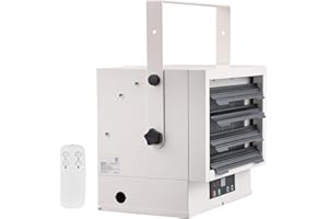 Uargd Electric Garage Heater, 7500-Watt Digital Fan-Forced Wall/Ceiling Mount Heater, with Remote Control, Overheat Protectio