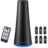 Scent Diffuser Starter Kit, Hotel Diffuser with 6 Essential Oils, Waterless Essential Oil Diffuser Large Room Up to 2000 Sq.Ft, Air Diffusers for Home and Office, Cold Air Aromatherapy Diffuser(Black)