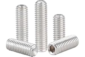 GENERIC M8-1.25 x 8mm Hex Socket Set Grub Screws,Headless Cup Point,Flat Point Grub Bolt,Internal Hex Drive,304 Stainless Steel,Headless Concave End,Metric External Thread,for Towel Rack Door Knob 30 Pcs