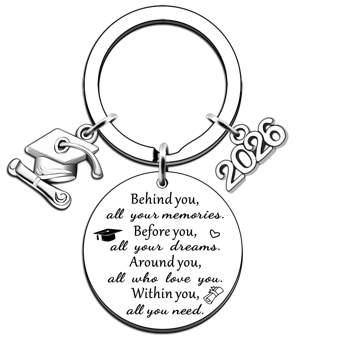 JMIMO 2026 Graduation Gifts Keyring for Her Him Class Of 2026 Graduation Presents for University College Middle High School Graduate 2026 Souvenir for Senior Masters Degree Student
