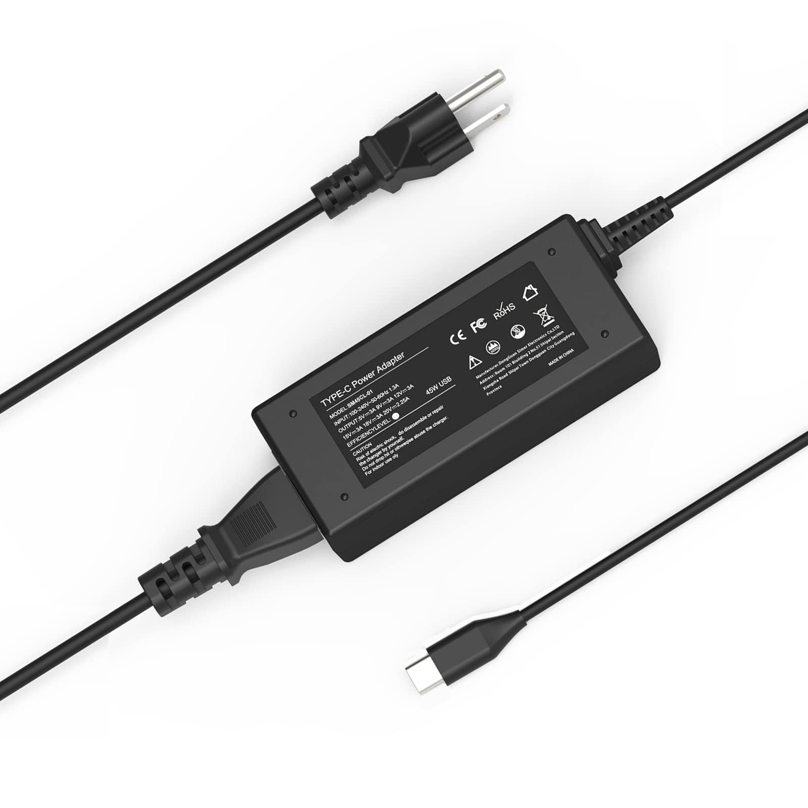 Photo 1 of Universal 45W Type C USB C Chromebook Charger Laptop Compatible with Lenovo 500e 300e 100e 2nd Gen C330 C340 S330 S340 Flex 3,Compatible with Acer/HP/Samsung/Google/Asus/Dell Power Cord Adapter