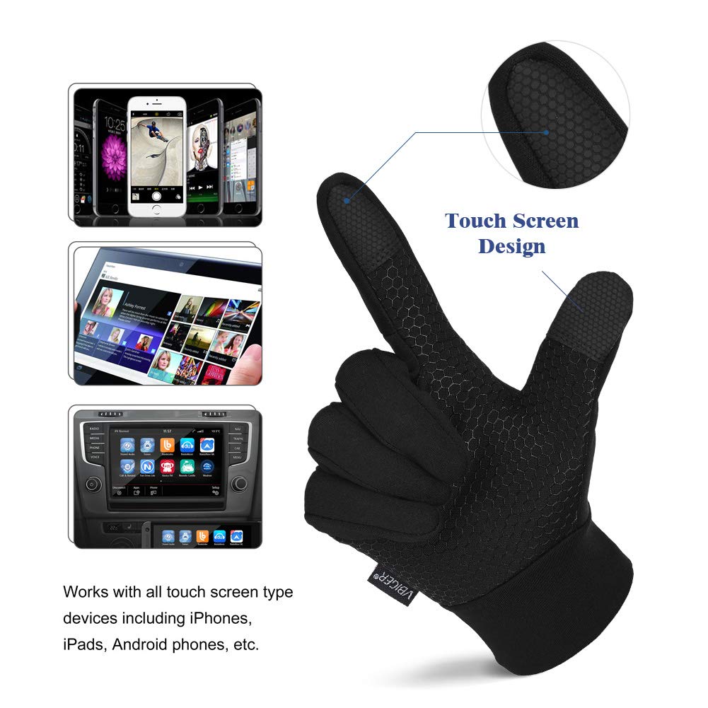 Vbiger Unisex Outdoor Gloves Windproof Touchscreen Cycling Gloves XL