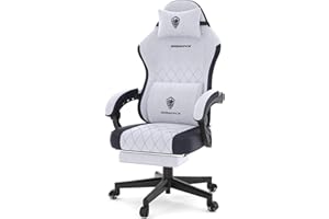 Dowinx Gaming Chair Fabric with Pocket Spring Cushion, Ergonomic Computer Chair with Footrest, Gamer Chair for Adults, Home O