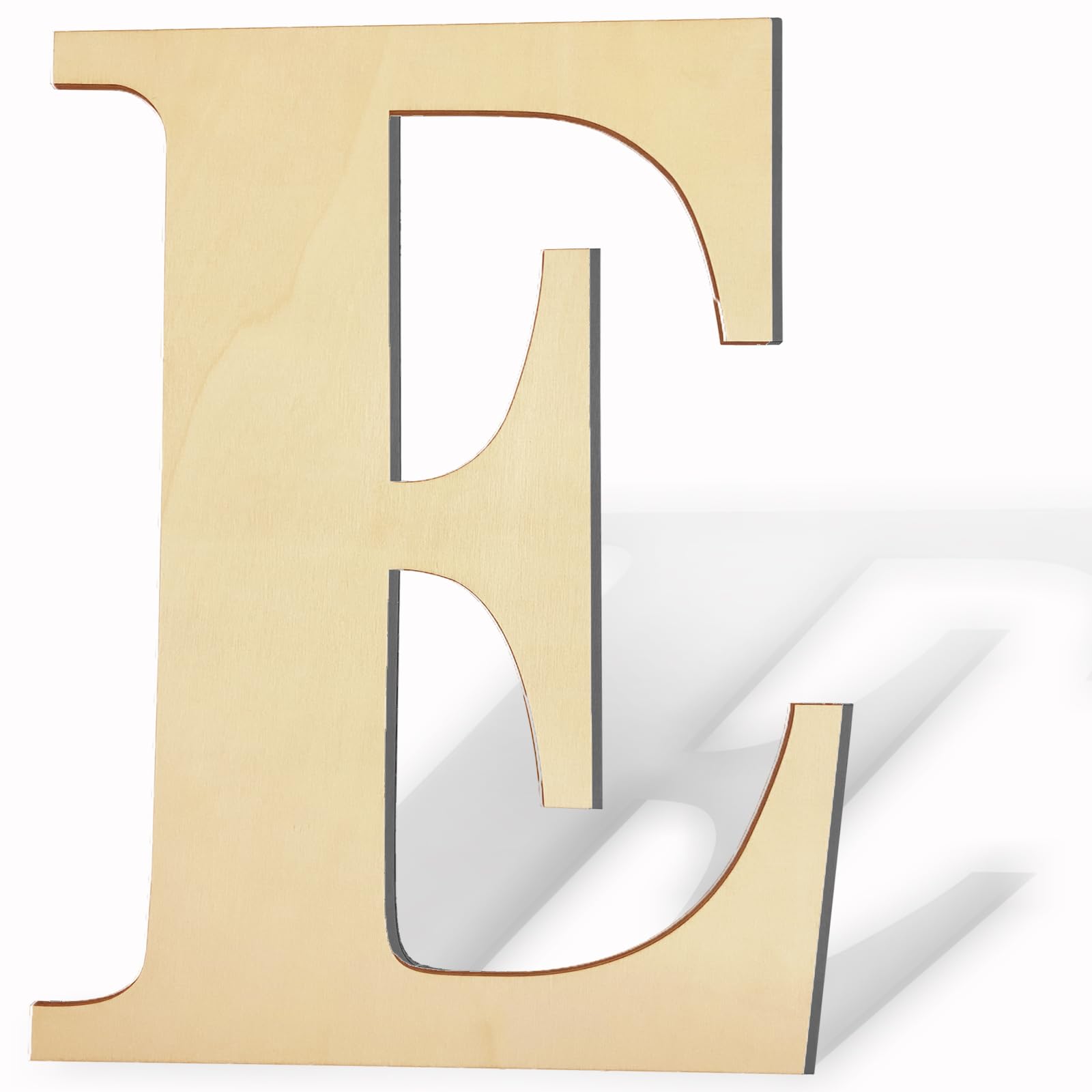 Photo 1 of 17 Inch Large Wooden Letters, Paintable Large Wood Letter for Crafts, Unfinished Blank Wood Alphabet Letter for Birthday, Parties, Wedding, Christmas Home Decoration(Letter E)