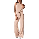 PRETTYGARDEN Jumpsuits for Women Casual 2026 Summer Sleeveless Wide Leg Pants Rompers One Piece Beach Vacation Spring Outfits
