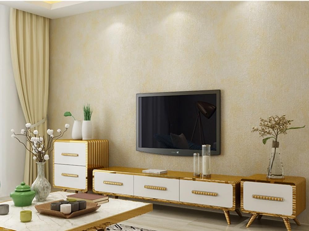 Solid Color Wallpaper Vintage Non Woven Wallpaper Bedroom Bedside Wallpaper Living Room Tv Background Wallpaper Gray Brown Yellow Green Blue 53 100cm Color A Amazon Co Uk Kitchen Home