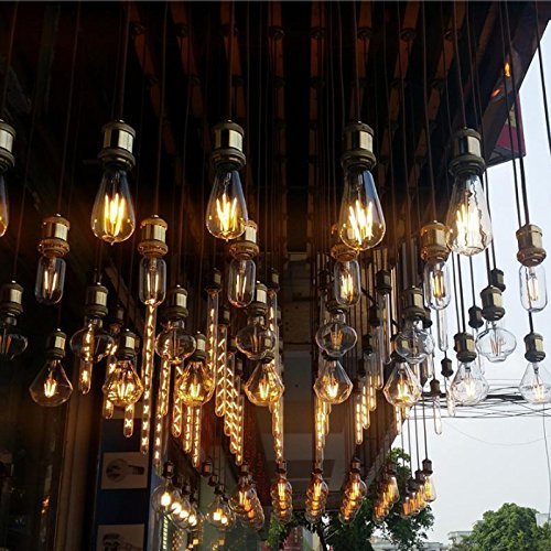 4 X E27 di Rame Retro Antico Con Interruttore Socket Screw Edison Luce della Lampada a Sospensione Holder (Rosa Golden)