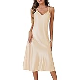 ETOSELL Silk Nightgown for Women Long Satin Sleep Slip Dress Silky Night Dress V Neck Chemise Nightie Soft Nightwear