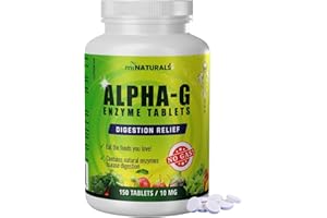 miNATURALS Digestive Enzymes for Women and Men, Bloating and Gas Relief Supplement, Natural, 150 Tablets with 10mg of Alpha G