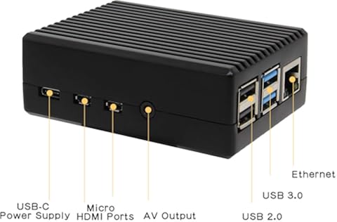 Geekworm Raspberry Pi 4 Aluminum Case, Raspberry Pi 4 Model B Heavy Duty Aluminum Passive Cooling Heat Dissaption Metal Case for Raspberry Pi 4B Only