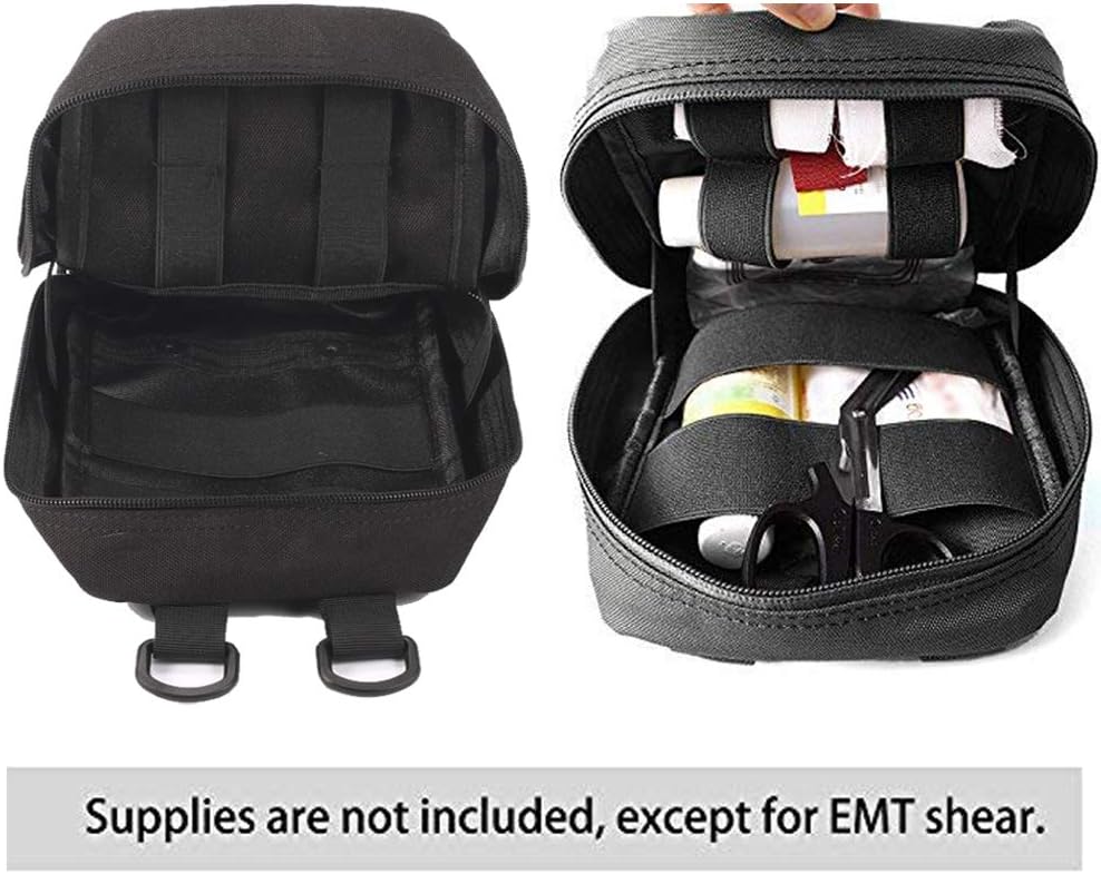 Medical Pouch - 1000D Tactical MOLLE EMT Pouches First Aid IFAK Utility Bag with First Aid Patch and Shear (2 Pack Black) : Sports & Outdoors