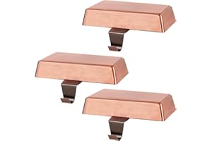 Hxezoc 3 Pack Bronze Christmas Stocking Holders, Metal Mantel Stocking Hangers, Weighted Metal Hanging Hooks for Christmas Fireplace Mantel Decorations Xmas Holiday Supplies