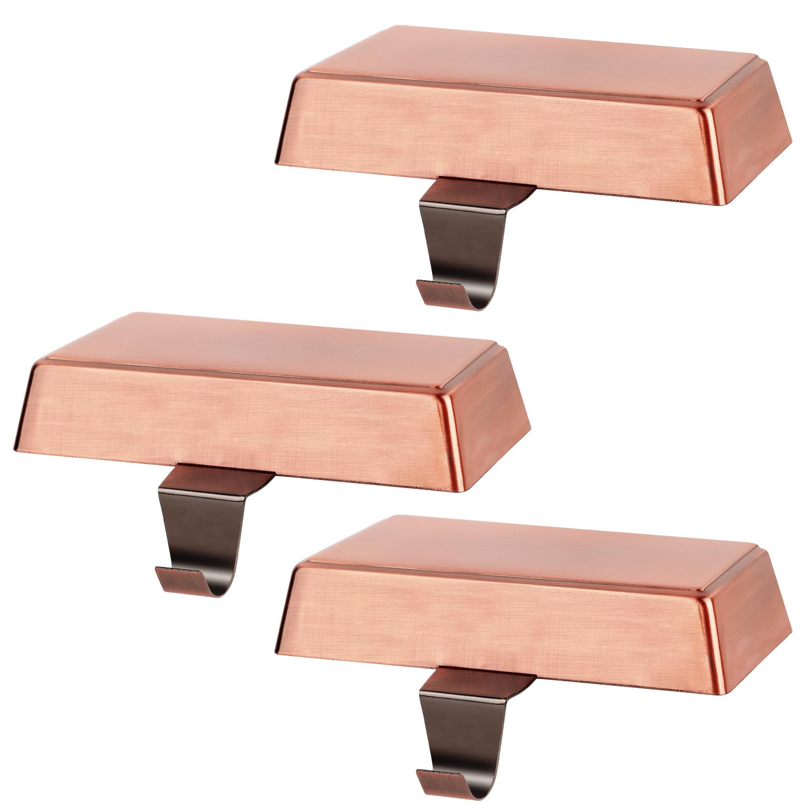 Photo 1 of Hxezoc 3 Pack Bronze Christmas Stocking Holders, Metal Mantel Stocking Hangers, Weighted Metal Hanging Hooks for Christmas Fireplace Mantel Decorations Xmas Holiday Supplies