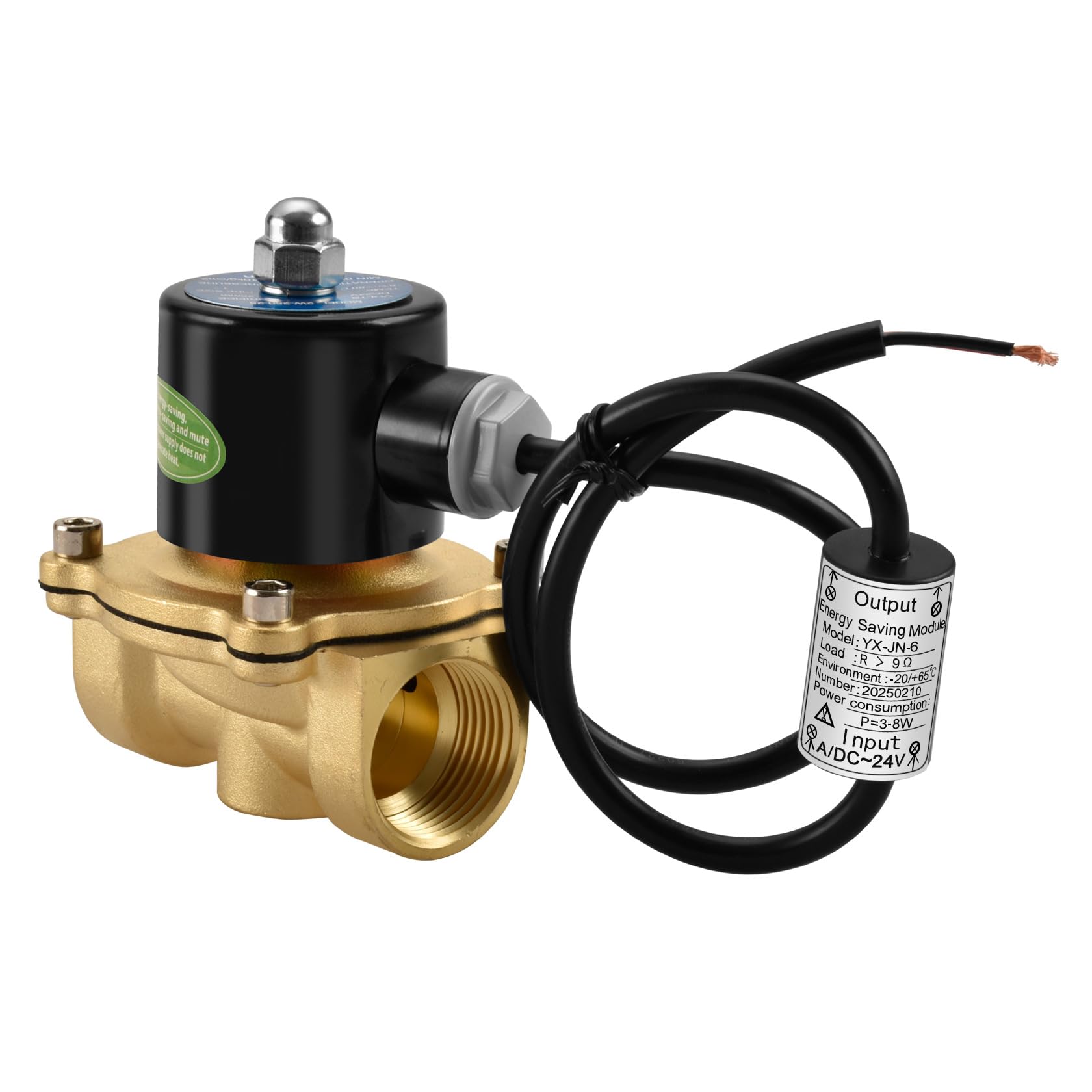 Heschen Brass Electric Solenoid Valve, 2W-250-25J, 1 Inch, DC24V, Direct Action Water Air Gas, Normally Closed Replacement Valve