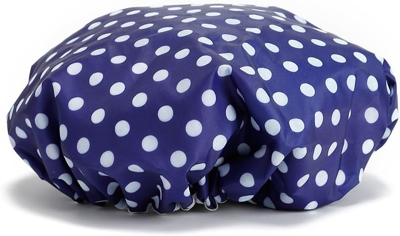 Eslite Waterproof Double Layers Shower Caps for Women, (Dark Blue): Home & Kitchen