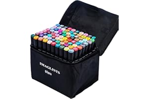 IMAGLINTS Alcohol Markers 80 Colors with Base Drawing Pen Dual Tip Art Markers for Sketch Anime Illustrations