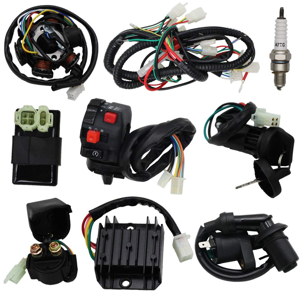 ZEEB Complete Electric Start Engine Wiring Harness Loom For 125cc 150cc Pit Bikes, Dirt Bikes & Scooters