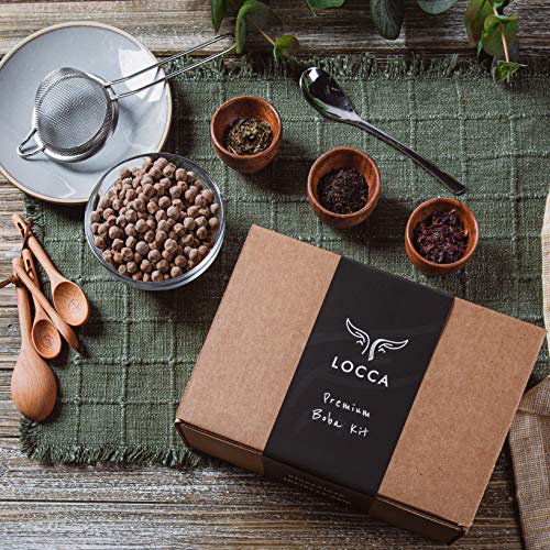 Locca Boba Tea Kit 24+ Bubble Teas Premium Peach Oolong Tea, Jasmine