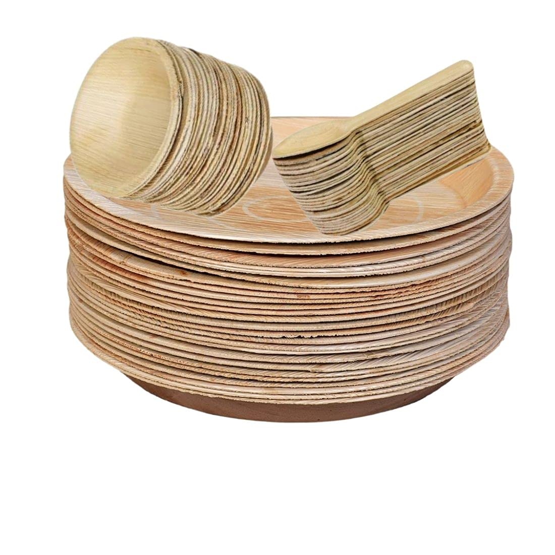 Buy Leaf Tree Areca Palm Leaf Export Quality Round Plates 12 Inch with