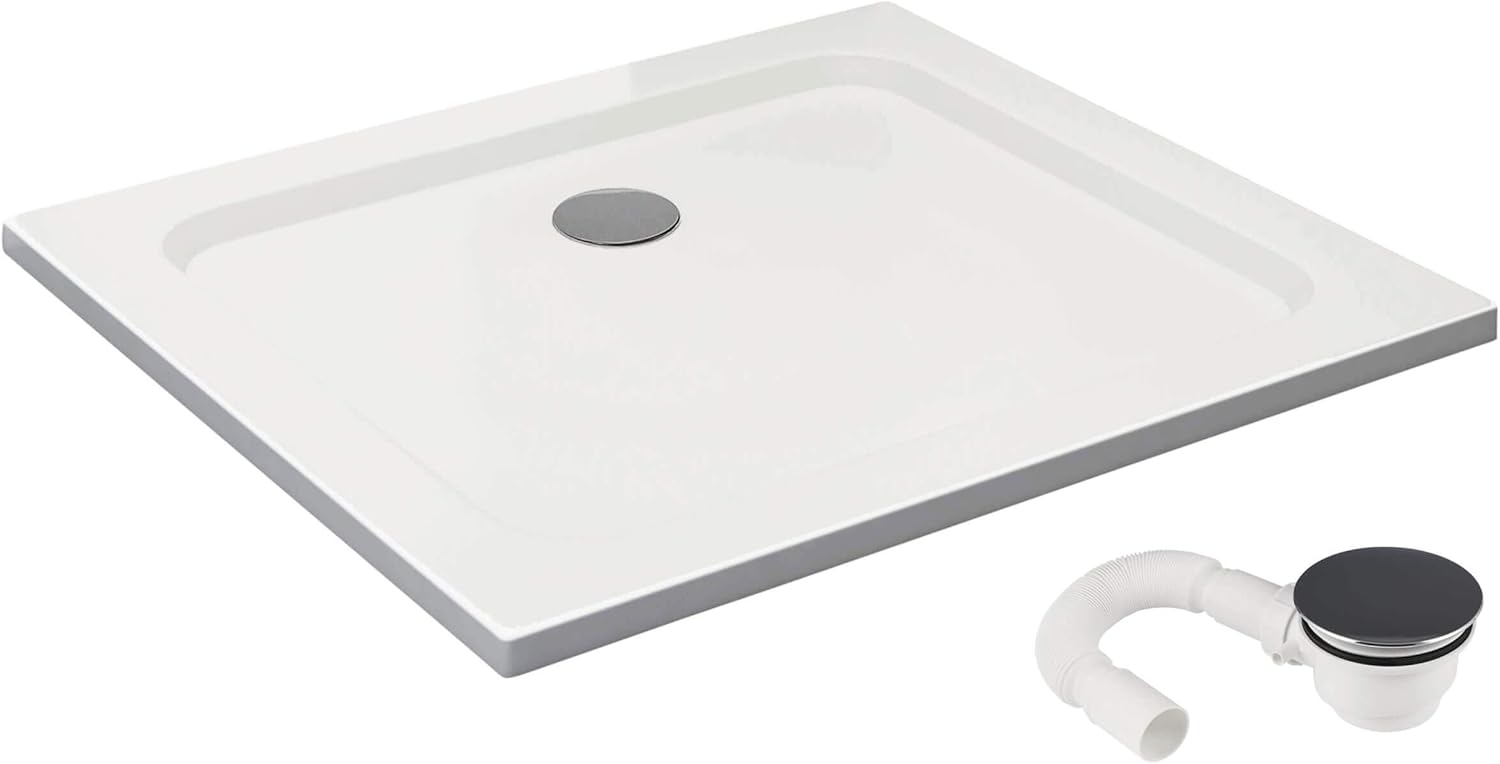 VILSTEIN© Duschwanne 90 x 100 x 5 cm, sehr Flach, Duschtasse mit ...