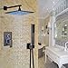 Rozin Bathroom 2-way Mixer Shower Faucet Set 12-inch LED Light Rainfall Showerhead + Handheld Spray Oil Rubbed Bronze