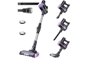 Cordless Vacuum Cleaner, 6 in 1 Stick Vacuum with 180° Bendable Wand，Self-Standing Powerful Suction Rechargeable Vacuum Clean