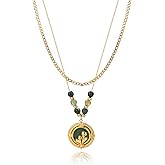 Xeyai 14K Gold Necklace for Women, Dainty Layered Sun/Flower Pendant Crystal Necklaces Gold Charm Stainless Steel Chocker Christmas Trendy Jewelry for Her