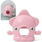 Momcozy Baby Teether Toys, Food Grade Silicone Baby Teether,Teething Mitten | Teethers for Babies 6&ndash;12 Months，Anti Drop Wrist Teething Toys, 200&deg;C Heat-Resistant，Soft Pink