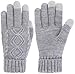 Simplicity Women's Gloves Three Fingers Knit Touchscreen Gloves, Grey