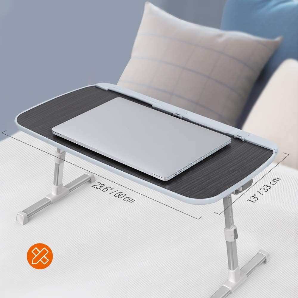 Laptop Desk for Bed, TaoTronics Lap Desks Bed Trays for Eating and Laptops Stand Lap Table, Adjustable Computer Tray for Bed, Foldable Bed Desk for Laptop and Writing in Sofa and Couch Black : Office Products