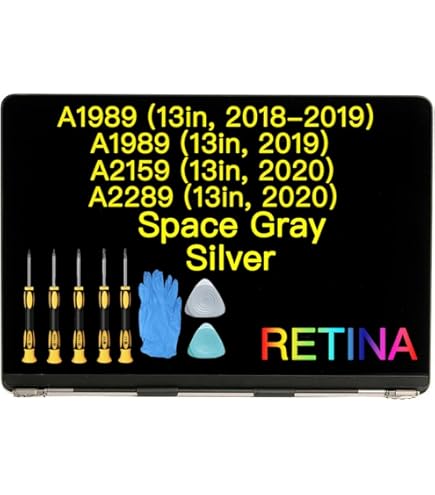 Screen Replacement For MacBook Pro 13.3" A1989 A2159 A2289 A2251 (2018-2020) – Retina LCD Assembly, Space Gray