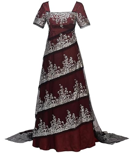 Titanic Rose Dewitt Bukater Cosplay Red Lace Mess Dress (X-Small) : Clothing, Shoes & Jewelry