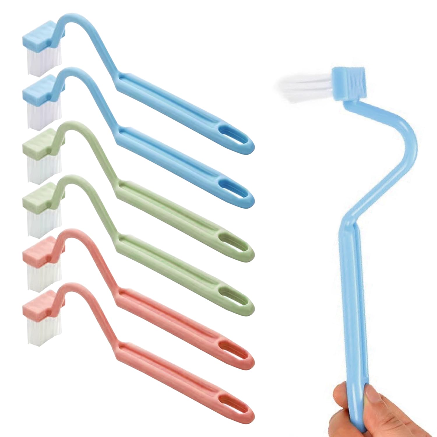USHXVG 6 Pieces S Shape Toilet Cleaning Brush With Rim Cleaner, Curved, Under Rim, Small Cleaning Brush