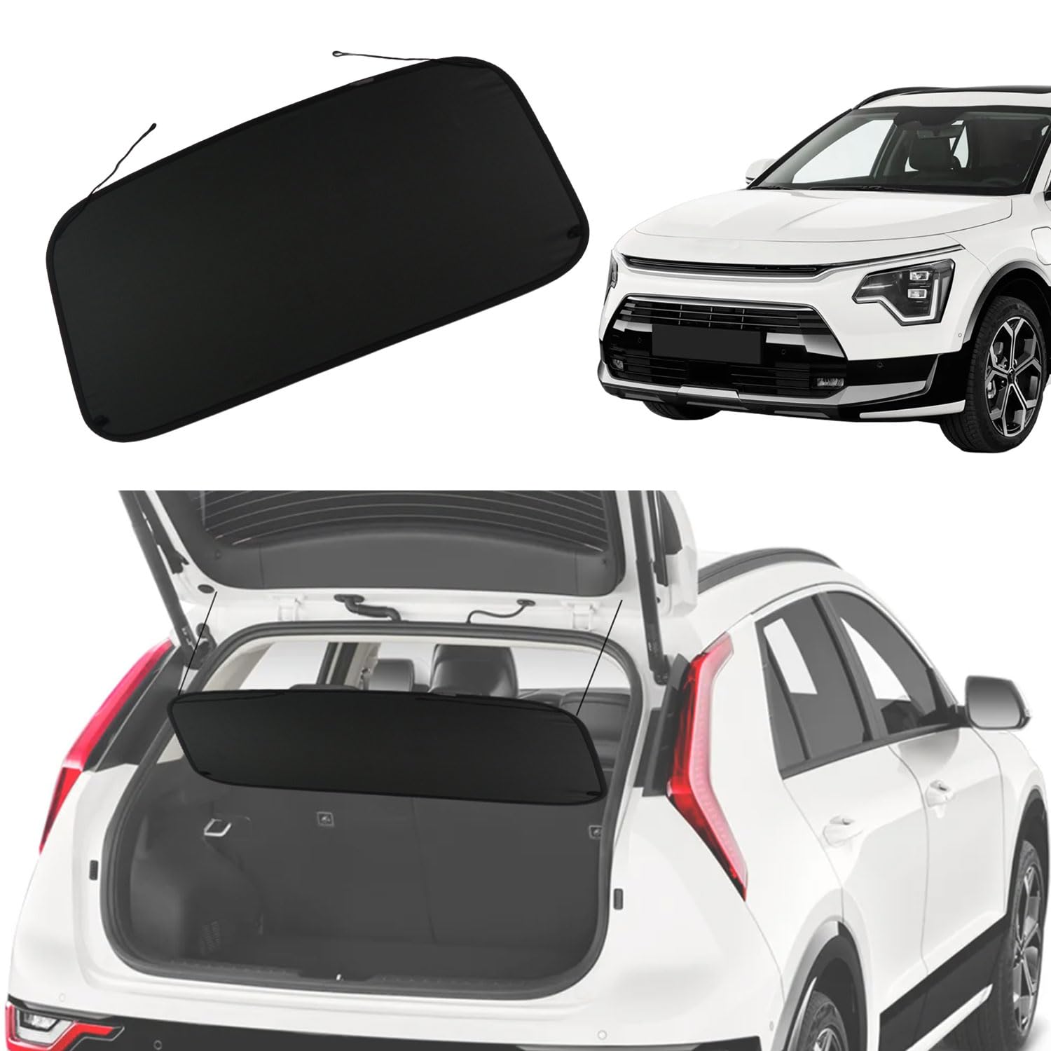Photo 1 of Liizoo Cargo Cover for 2023 2024 2025 Kia NIRO Trunk Cover for NIRO Hybrid Accessories Rear Trunk Security Cover Shielding Shade, Black