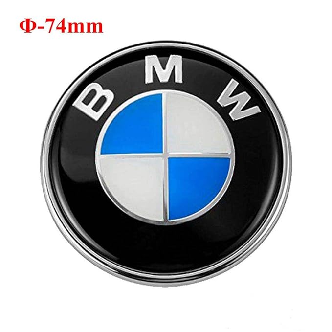 74mm BMW Emblem, 2 Pin Replacement Badge Hood or Trunk Logo Fit for BMW
