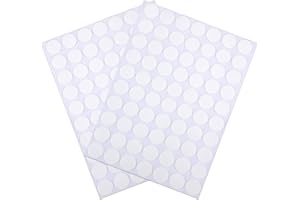 BUSOHA 140 PCS Clear Removable Sticky Adhesive Putty, Reusable Transparent Double Sided Round Nano Gel Mat for Wall, Metal, Glass, Ceramic, Wood