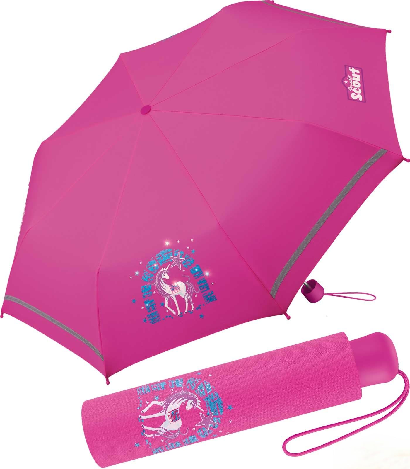 Scout Lilac Unicorn Children's Pocket Umbrella with Reflective Stripes — image 1