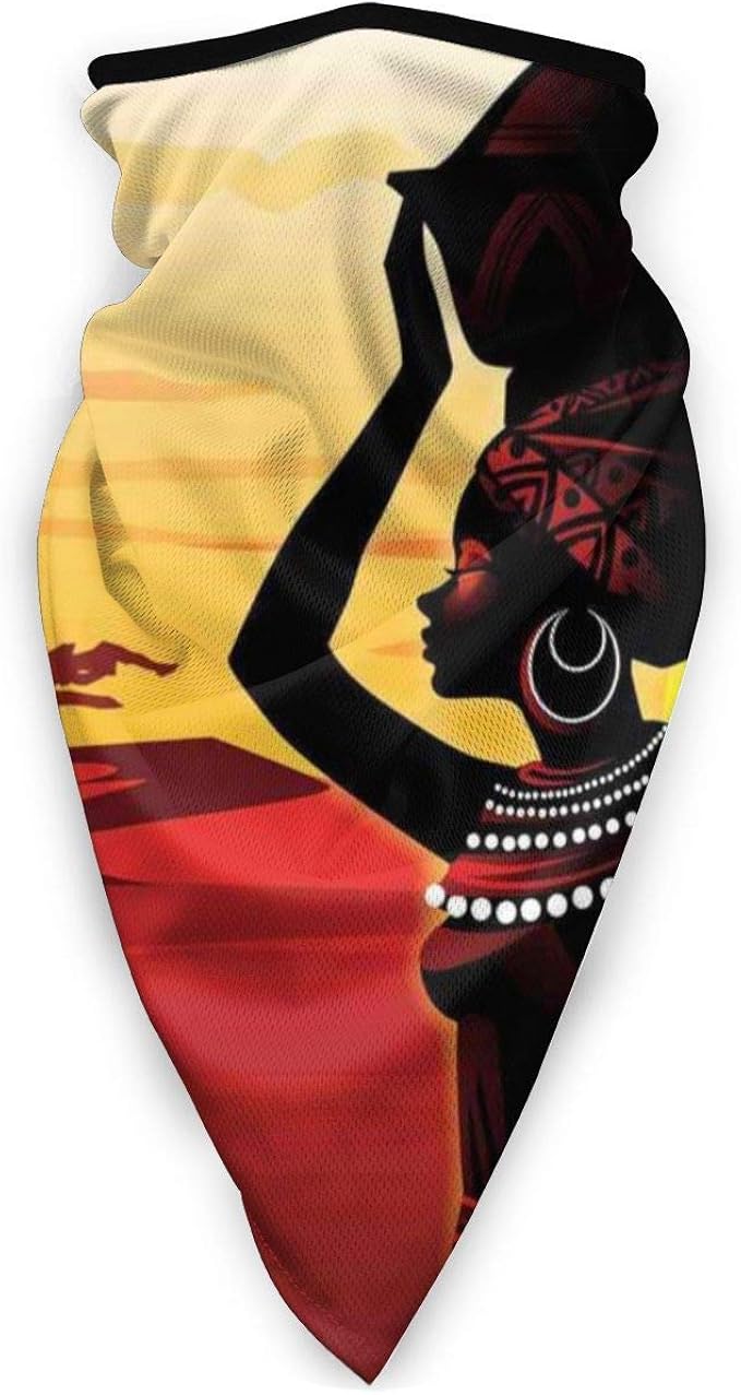 Zengzhilong Afrikanische Frau Mit Kopf Becken Sonnenuntergang Hals Gamasche Halswarmer Gesichtsschutz Sonnenschutz Sturmhaube Stirnband Kopfbedeckung Fur Manner Frauen Gesichtsschutz Amazon De Bekleidung